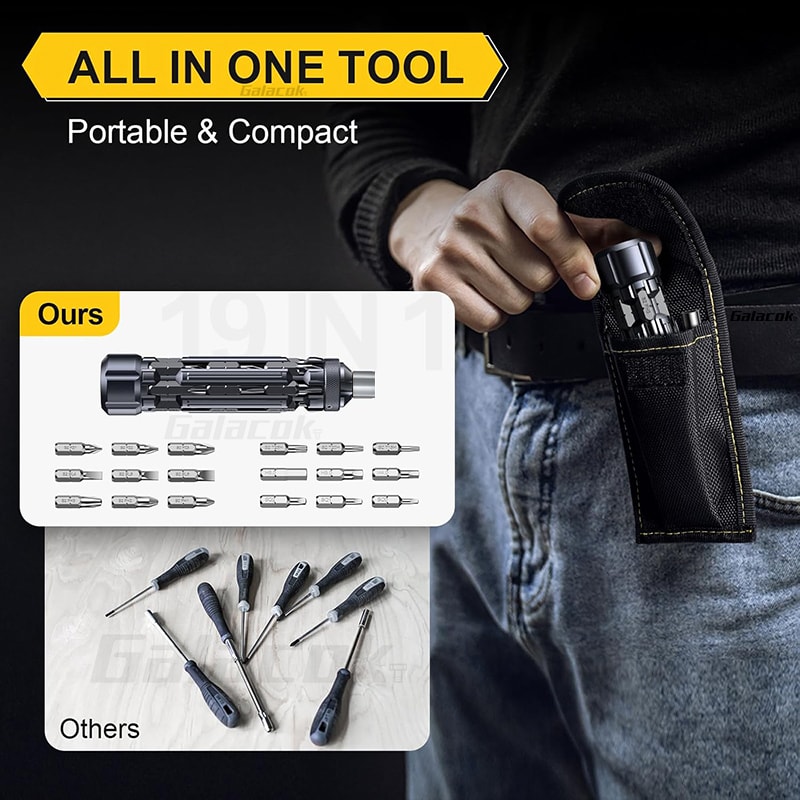 Portable EDC MultiFunction Screwdriver Set With Magnetic Torx Phillips Hex Drill Bit Outdoor Home 3