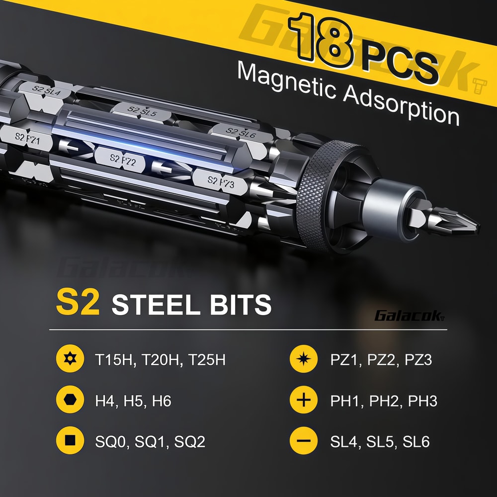 Portable EDC MultiFunction Screwdriver Set With Magnetic Torx Phillips Hex Drill Bit Outdoor Home 4