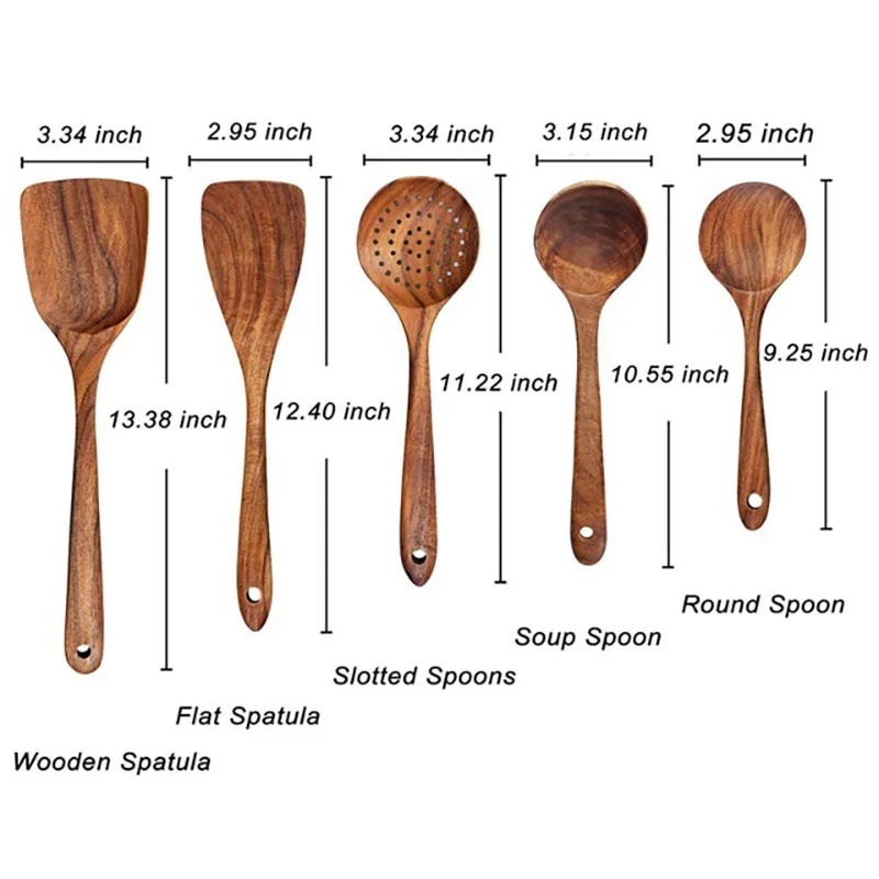 Cooking Utensils Wooden Set Wooden Spoons Soup Tools Kitchen Gift 1