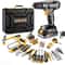 Men Cordless Drill Kit with Battery, Essential Manual Repair Tools, Basic Toolbox for Home Use