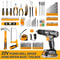 Men Cordless Drill Kit with Battery, Essential Manual Repair Tools, Basic Toolbox for Home Use