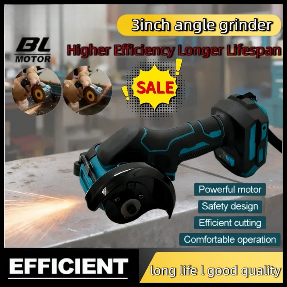 Electric CUT OFF Tool, Mini Angle Grinder Cordless, Circular Saw Power Tool for Makita Battery