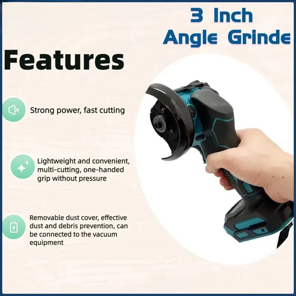 Electric CUT OFF Tool, Mini Angle Grinder Cordless, Circular Saw Power Tool for Makita Battery