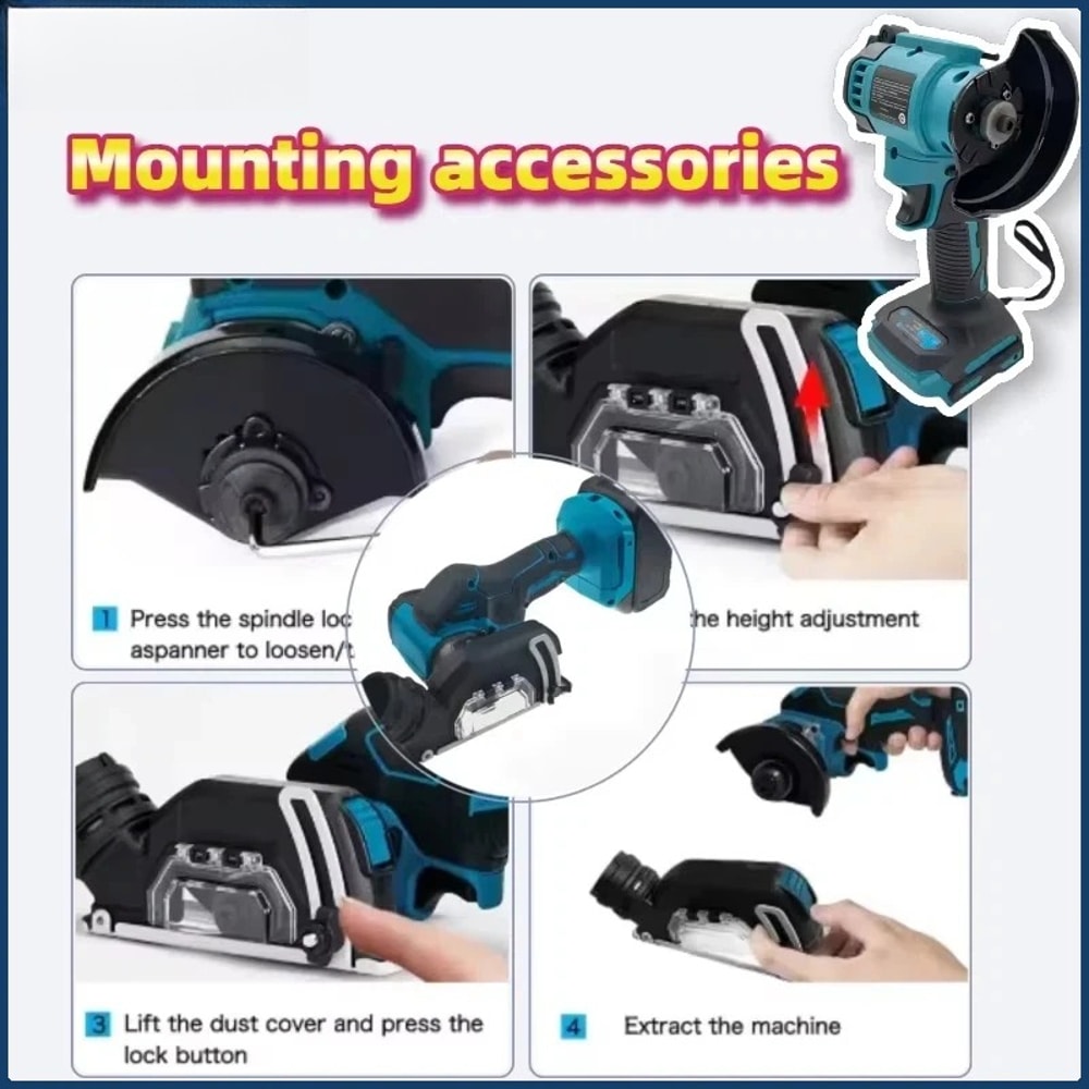 Electric CUT OFF Tool, Mini Angle Grinder Cordless, Circular Saw Power Tool for Makita Battery