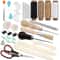 DIY Crafts Bookbinding Tools Kit with Paper Awl, Curved Needles, Wax Thread & Ruler