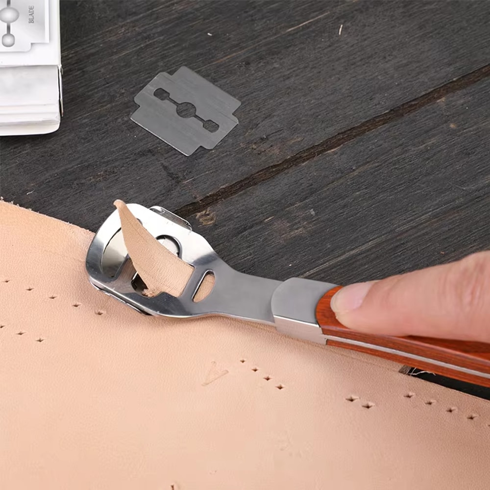 Leather Skiving Tool, Fenrry Edge Skiver Beveler, Professional Trimming Knife for Leatherwork, DIY Leather Cutter