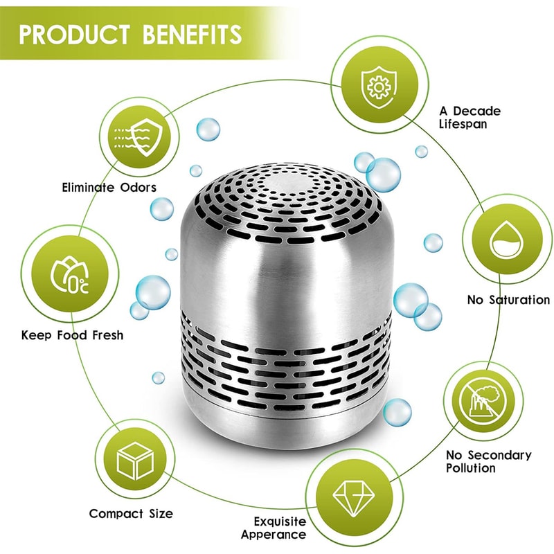 Fridge Deodorizer, Lasts for Refrigerator Odor Eliminator, Bamboo Charcoal for Freshness