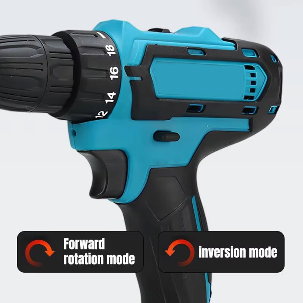 Lithium Battery Cordless Impact Drill, Multifunctional Electric Drill, Rechargeable Speed Power Tool, Screwdriver