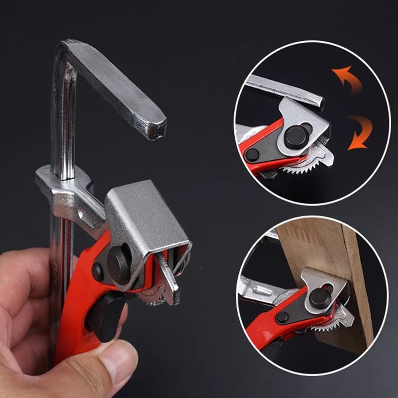Woodworking F Clamp, Quick Guide Rail Ratchet Clamp for Guide Rail System Tools