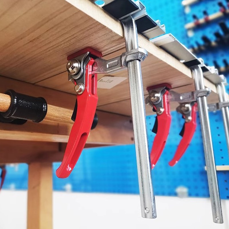 Woodworking F Clamp, Quick Guide Rail Ratchet Clamp for Guide Rail System Tools