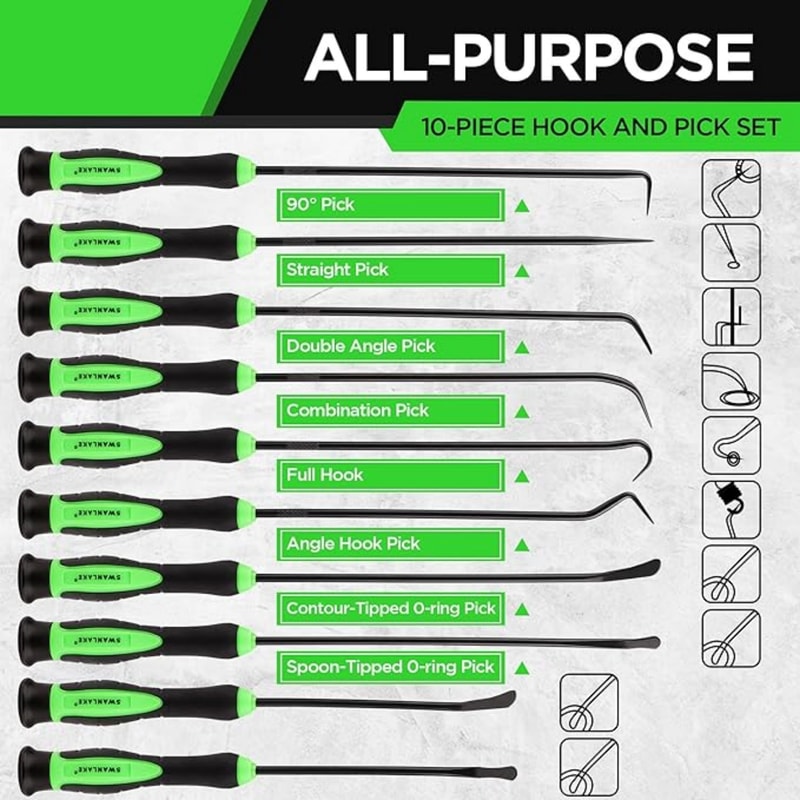 Pick Tool Set for Car Auto Oil Seal, O-Ring Gasket, SWANLAKE Hook and Pick Remover with Puller Tools