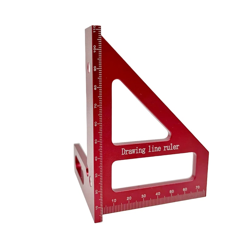 Aluminum Alloy Miter Triangle Ruler, Woodworking Square Protractor, High Precision Layout Measuring Tool for Engineers