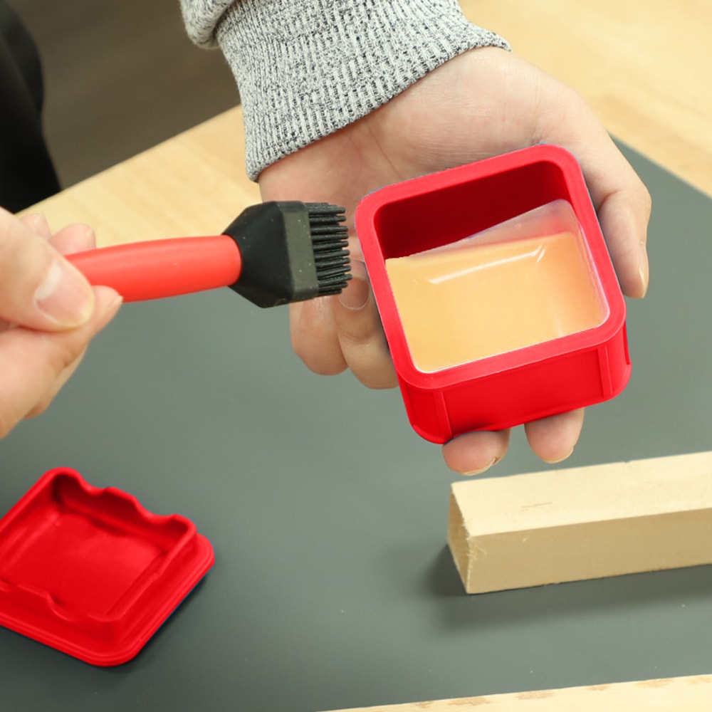 Portable DIY Silicone Glue Brush Kit for Woodworking, Sealable Lid Glue Applicator Set