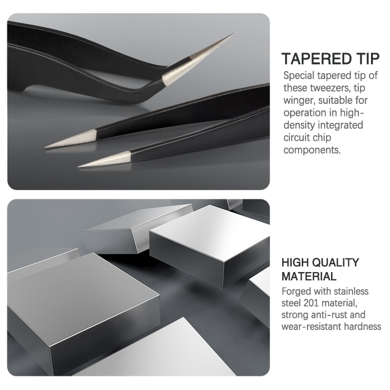 Precision Stainless Forceps Curved Straight Tweezers For Motherboard Repair IPad Repair 3