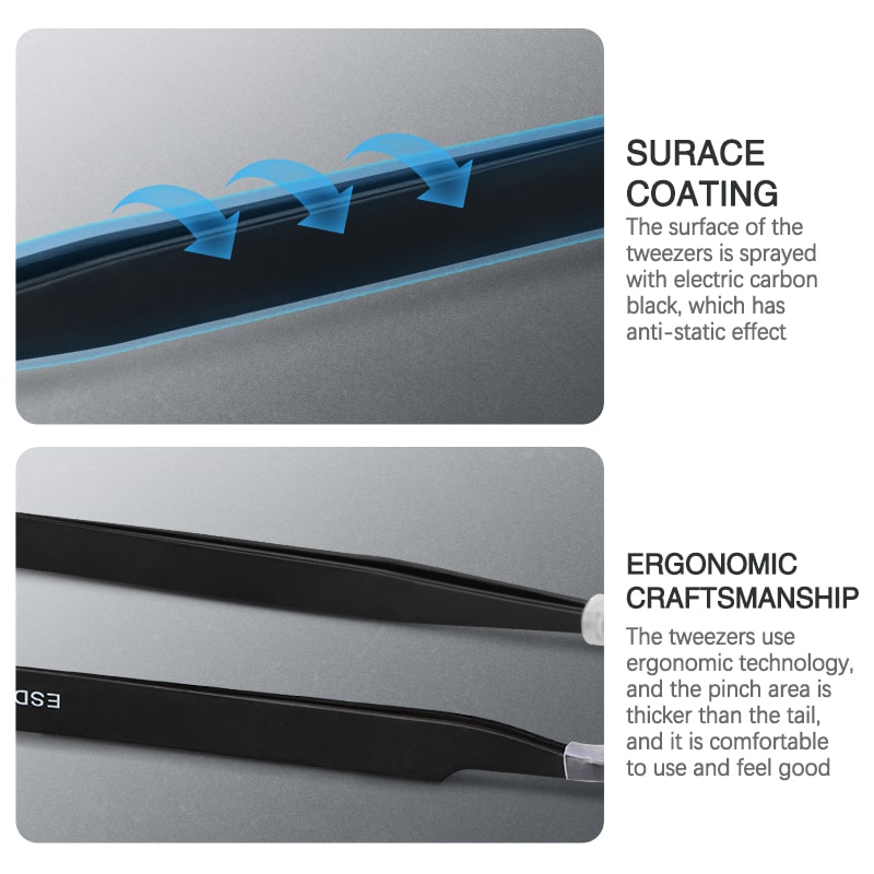 Precision Stainless Forceps Curved Straight Tweezers For Motherboard Repair IPad Repair 4