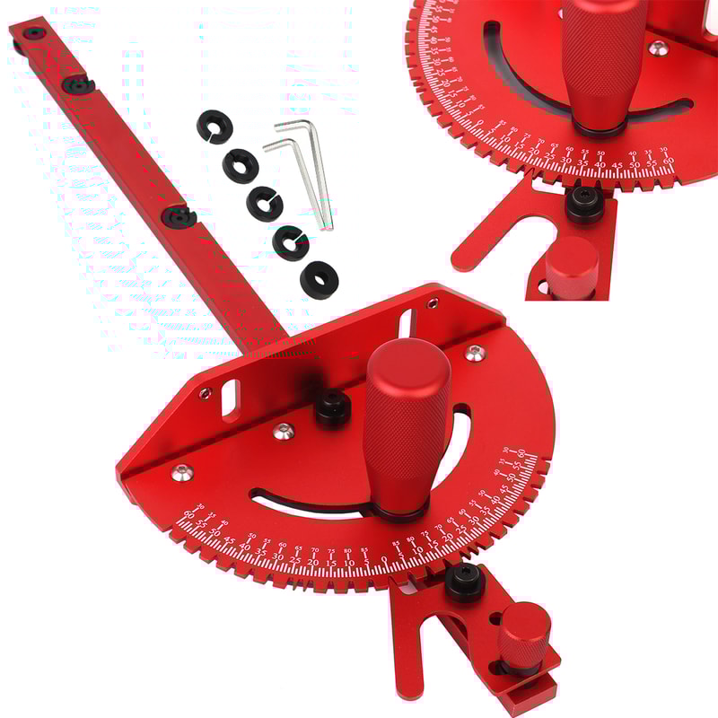 Aluminum Alloy Red Miter Gauge Handle for Table Saw, Router and Miter Gauge Sawing Assembly Ruler, Woodworking Tools