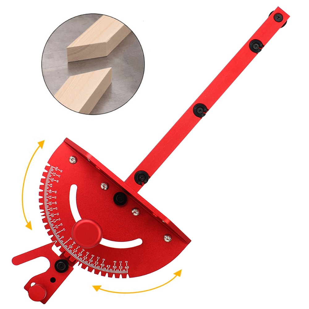 Aluminum Alloy Red Miter Gauge Handle for Table Saw, Router and Miter Gauge Sawing Assembly Ruler, Woodworking Tools