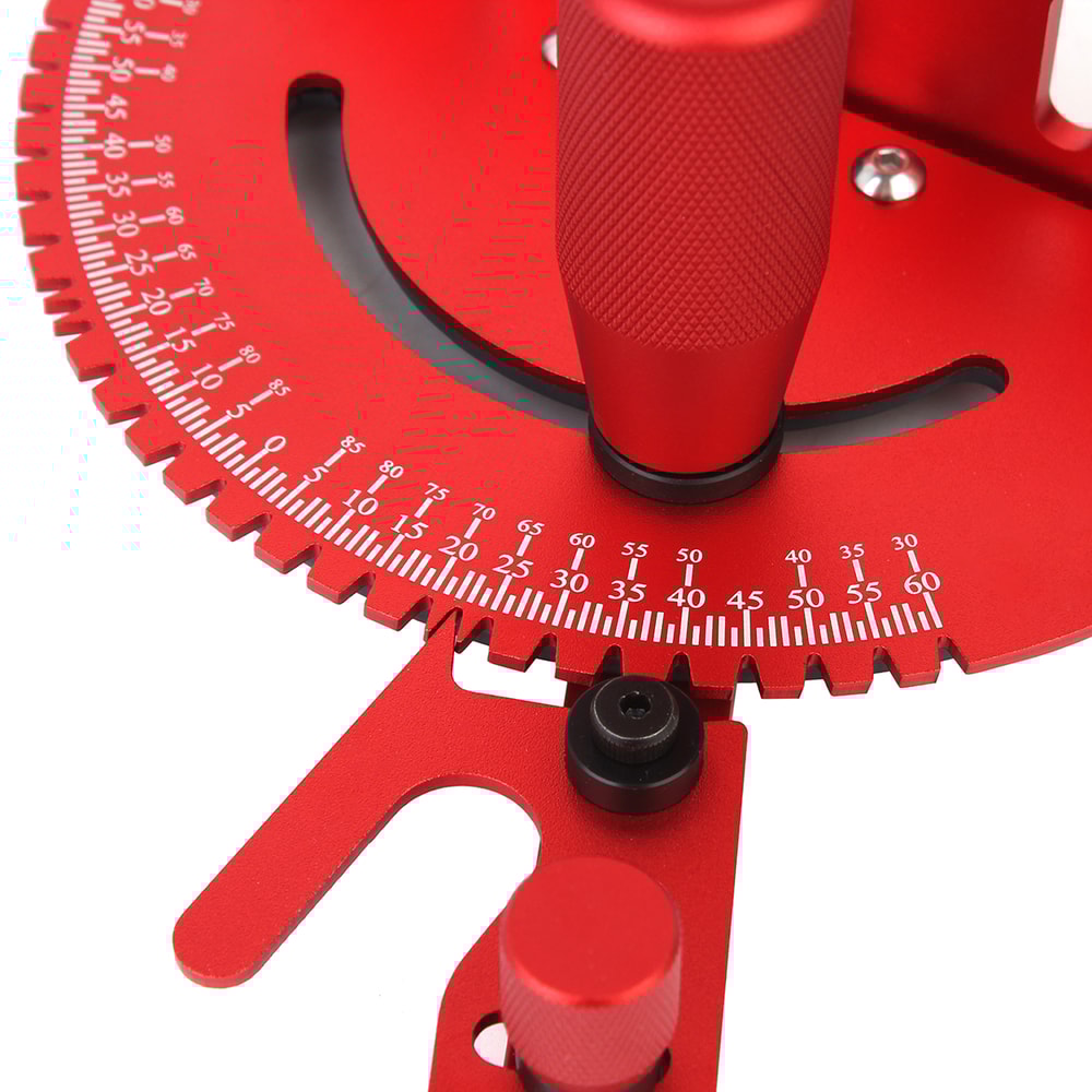Aluminum Alloy Red Miter Gauge Handle for Table Saw, Router and Miter Gauge Sawing Assembly Ruler, Woodworking Tools