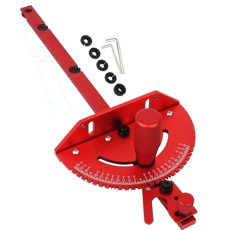 Aluminum Alloy Red Miter Gauge Handle for Table Saw, Router and Miter Gauge Sawing Assembly Ruler, Woodworking Tools