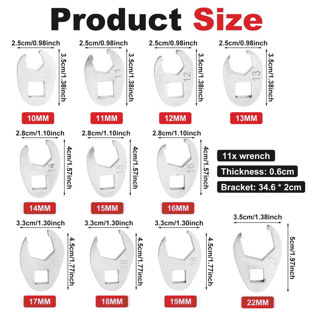 Dual Purpose Wrenches Tool Kit Flare Nut Wrench Set Crowfoot Wrench Set With Rack Horn 2