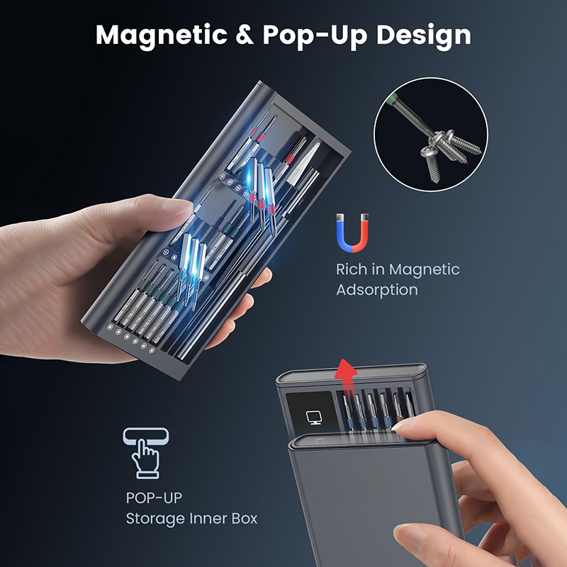 Magnetic Precision Screwdriver Kit, Tool Set for Glasses, Watches, PC, Computer Repairs with Bits
