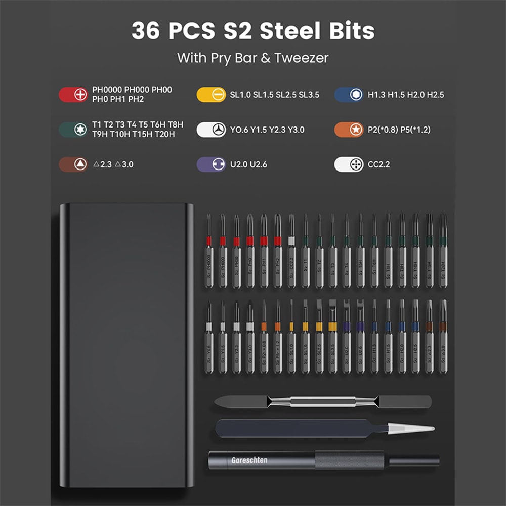 Magnetic Precision Screwdriver Kit, Tool Set for Glasses, Watches, PC, Computer Repairs with Bits