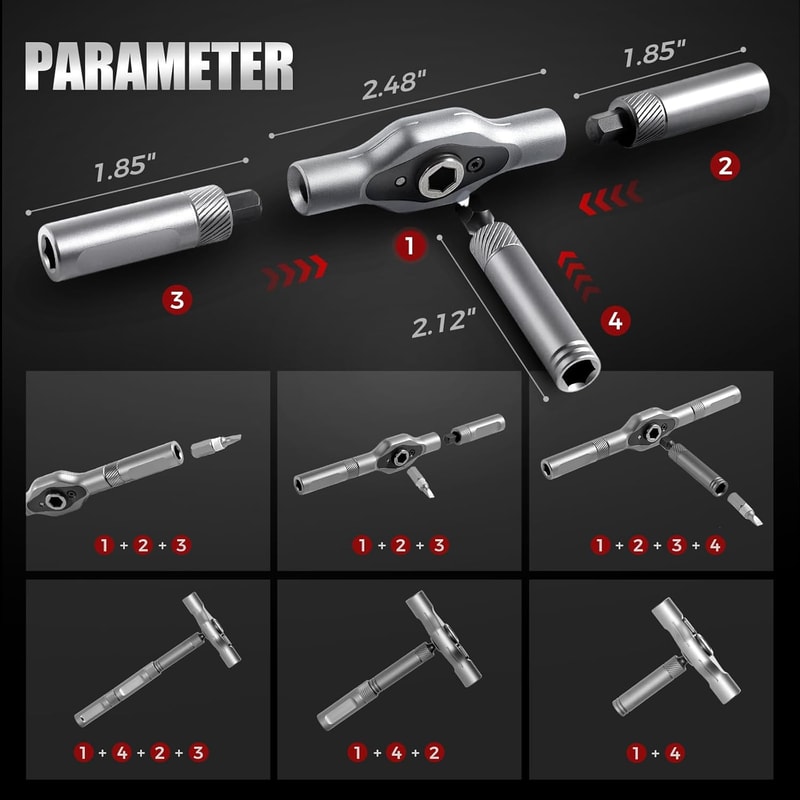 Mini Repair Tool Kit, Multifunction Ratchet Screwdriver Set with Multi Magnetic Bits for Desk & Household