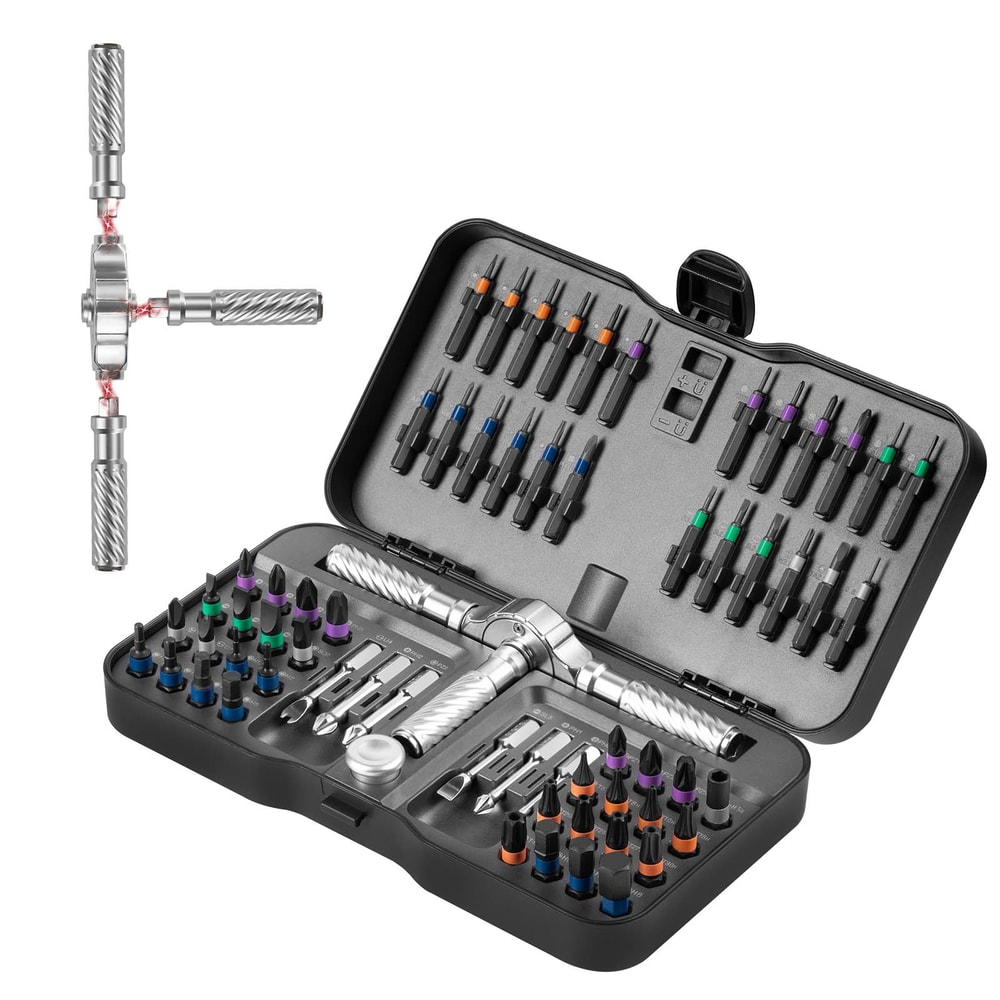 Mini Repair Tool Kit, Multifunction Ratchet Screwdriver Set, Multi Magnetic Bits for PC and Desk