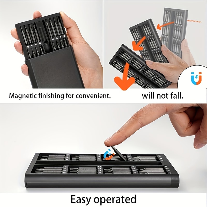 Magnetic Screwdriver Kit with Precision Bits, Torx Hex Handle for Mobile Phone Repairs