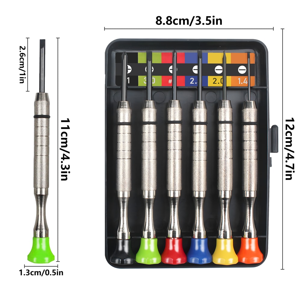 Precision Screwdrivers Set for Glasses, Watches, and Electronics – Head and Phillips Micro-Head Mini Tools