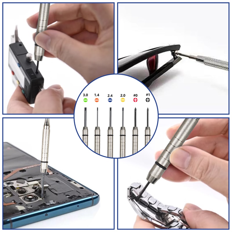 Precision Screwdrivers Set for Glasses, Watches, and Electronics – Head and Phillips Micro-Head Mini Tools