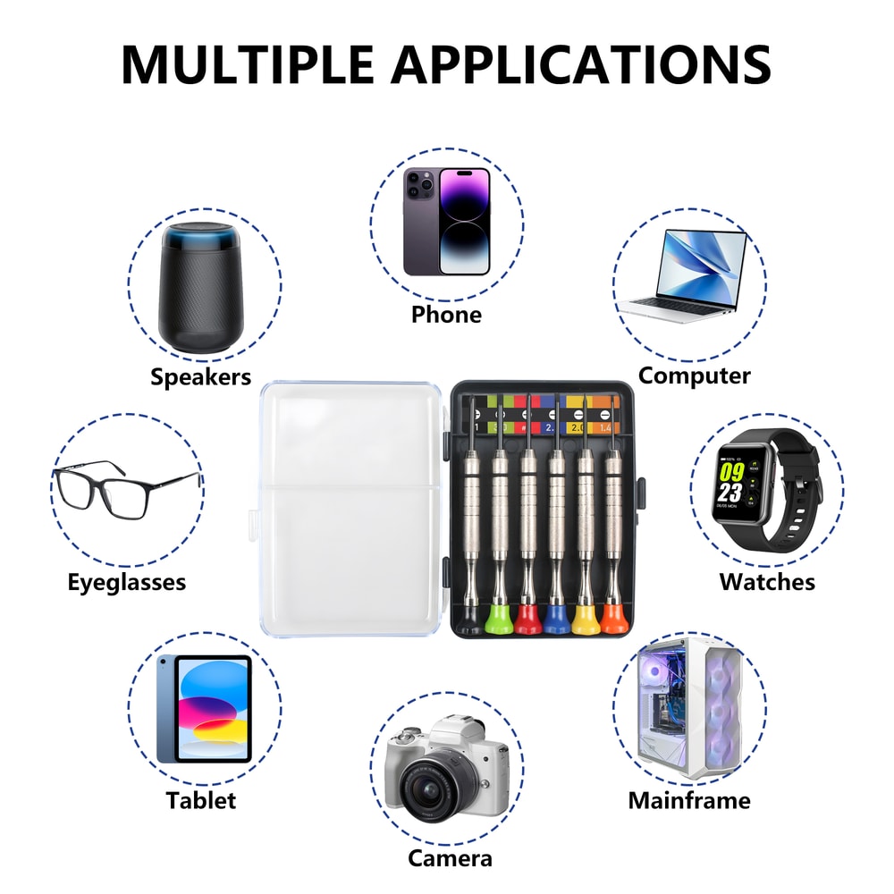 Precision Screwdrivers Set for Glasses, Watches, and Electronics – Head and Phillips Micro-Head Mini Tools