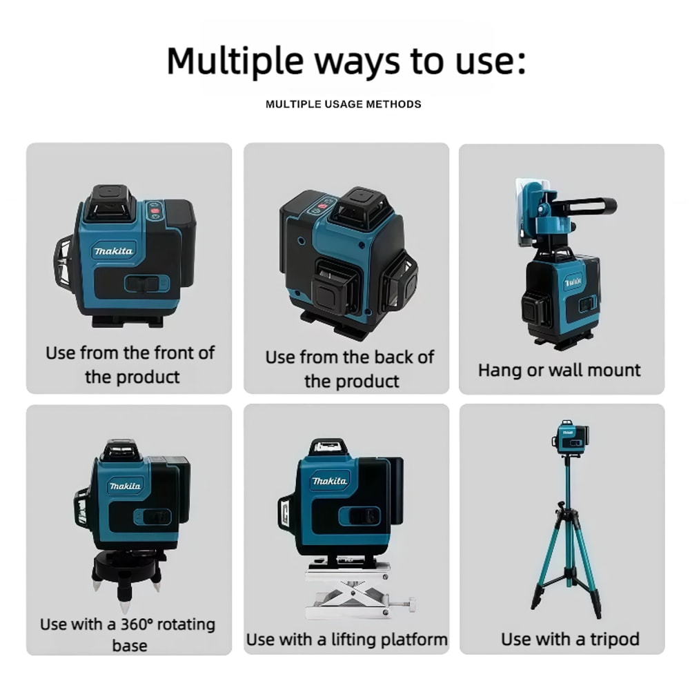 Portable Level Tool with Precision Cordless Self-Leveling Horizontal Vertical Green Light Laser Cross