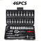 Car Tool Kit, Bit Socket Wrench Set, Drive Socket Set Ratchet Wrench