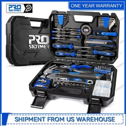 small starter toolbox kit for students, tool kit home repair tool set with toolbox organizer by prostormer