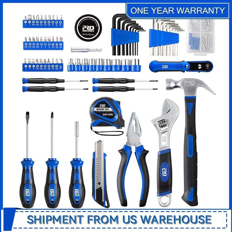 Small Starter Toolbox Kit for Students, Tool Kit Home Repair Tool Set with Toolbox Organizer by Prostormer