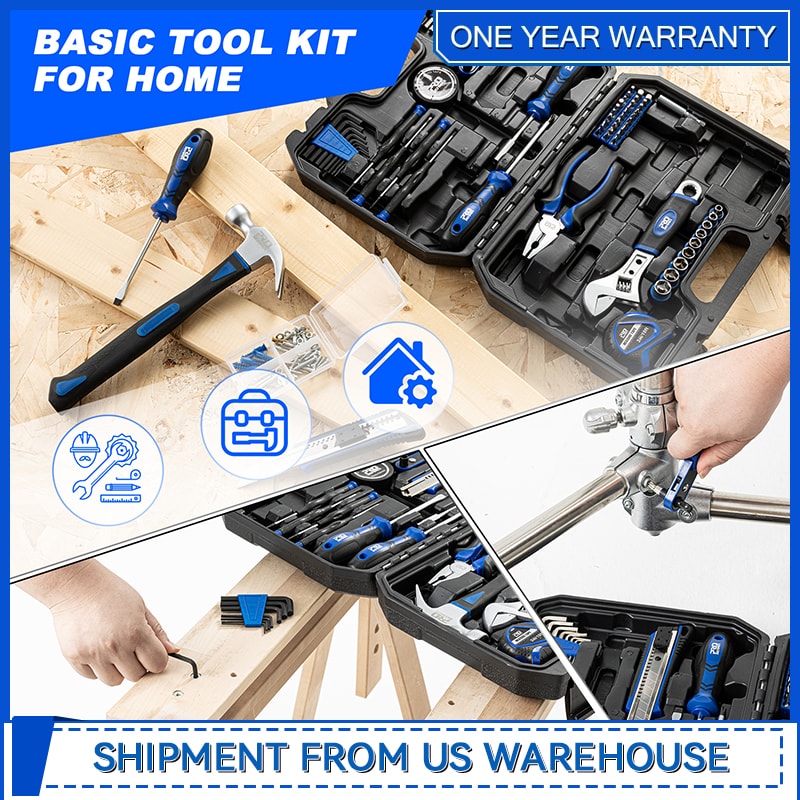 Small Starter Toolbox Kit for Students, Tool Kit Home Repair Tool Set with Toolbox Organizer by Prostormer