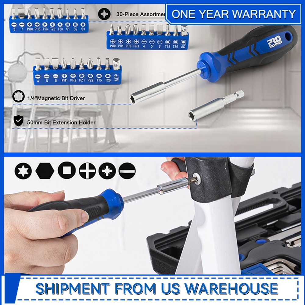 Small Starter Toolbox Kit for Students, Tool Kit Home Repair Tool Set with Toolbox Organizer by Prostormer