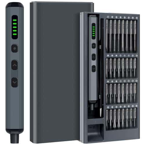 Electric Screwdriver Set with Torque Settings, Cordless Precision Drill Bits & LED Hand Tool Kit