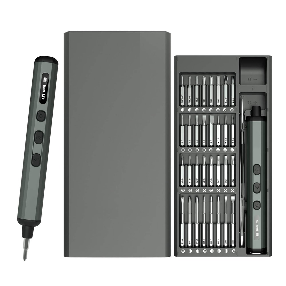 Electric Screwdriver Set With Torque Settings Cordless Precision Drill Bits LED Hand Tool Kit 6