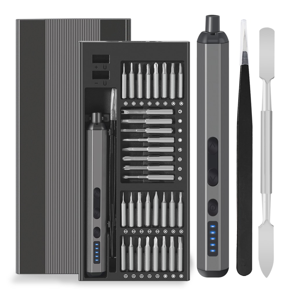 Electric Screwdriver Set With Torque Settings Cordless Precision Drill Bits LED Hand Tool Kit 7