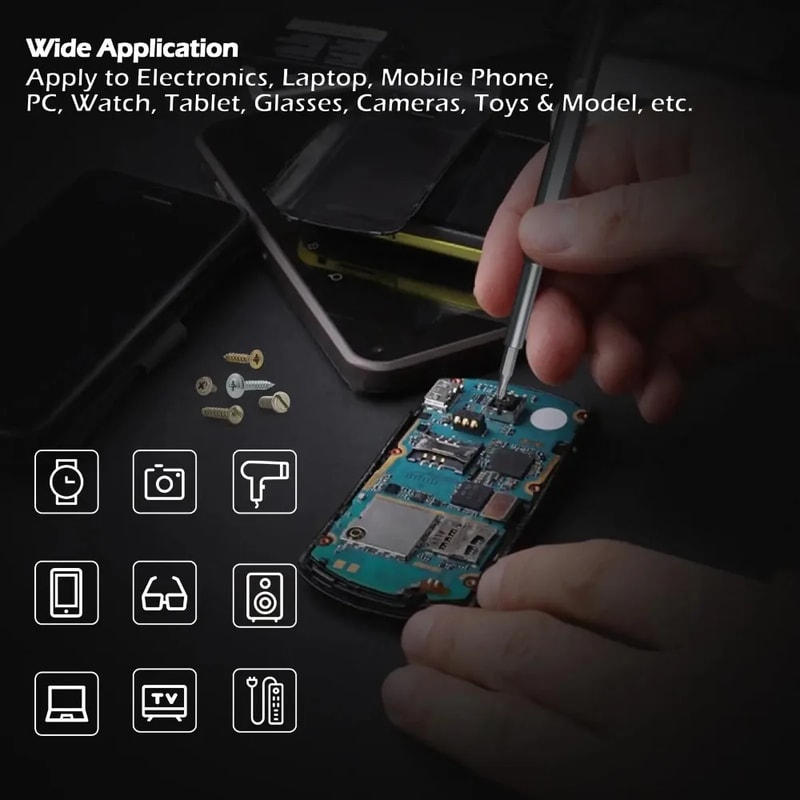 Magnetic Precision Screwdriver, Flat Head Hexagonal Driver for iPhone, PC, Watch Repairs