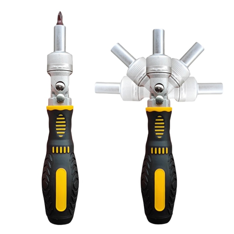 Labor-Saving Ratchet Two-Way Screwdriver Set, Cross One-Word Screwdriver Bit Kit for Home Use
