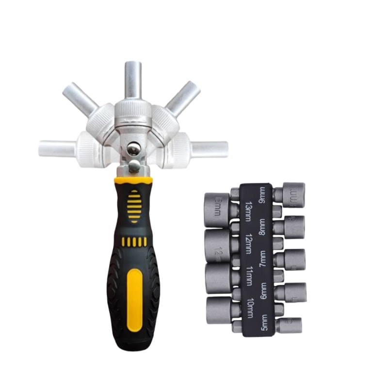 Labor-Saving Ratchet Two-Way Screwdriver Set, Cross One-Word Screwdriver Bit Kit for Home Use
