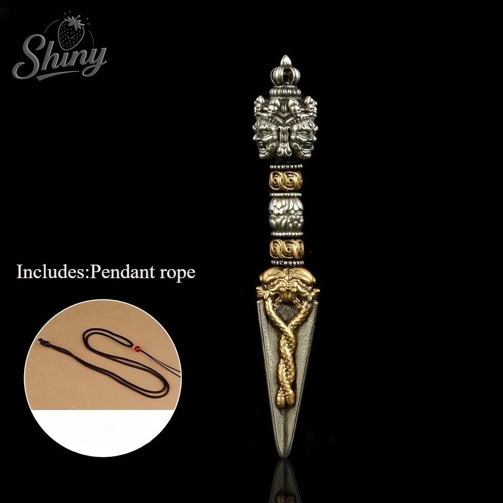 Tibetan Brass Copper Vajra Necklace, Nepal Buddhist Accessories Gift