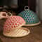 Eco-Friendly Handwoven Rattan Food Cover with Lid, Insect-Proof Table Protector for Fruits, Bread, Storage Dome