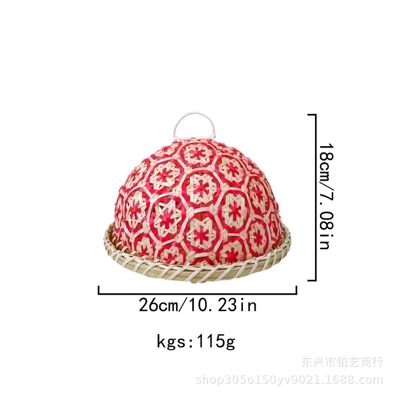 Eco-Friendly Handwoven Rattan Food Cover with Lid, Insect-Proof Table Protector for Fruits, Bread, Storage Dome