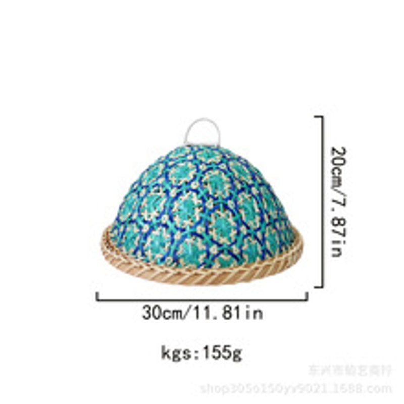 Eco-Friendly Handwoven Rattan Food Cover with Lid, Insect-Proof Table Protector for Fruits, Bread, Storage Dome