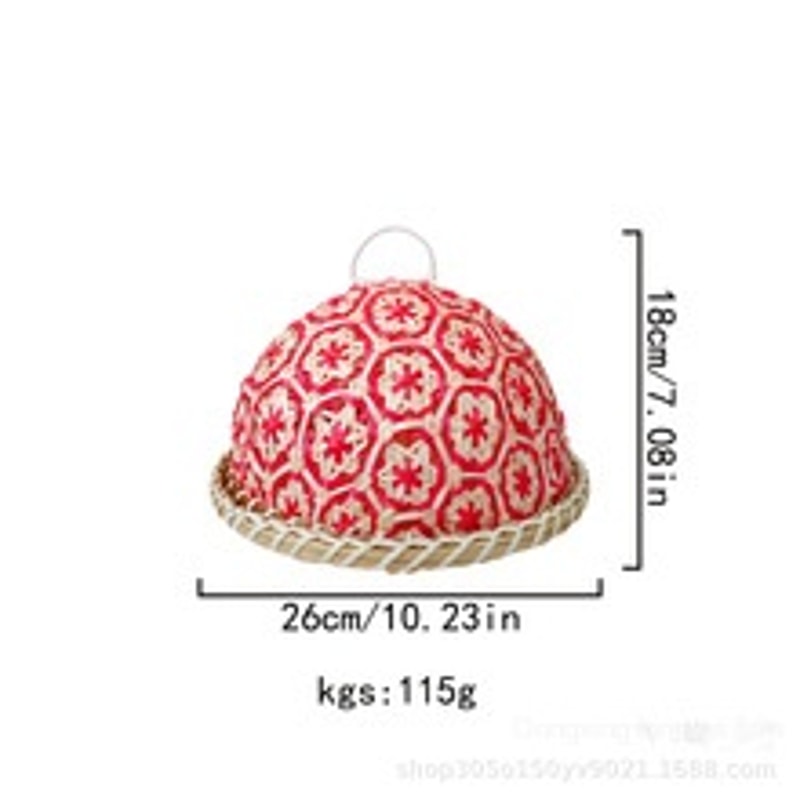 Eco-Friendly Handwoven Rattan Food Cover with Lid, Insect-Proof Table Protector for Fruits, Bread, Storage Dome