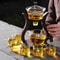 Magnetic Flow Semi-Automatic Glass Teapot Set, Lazy Kung Fu Drip Heat Resistant Tea Set Gift